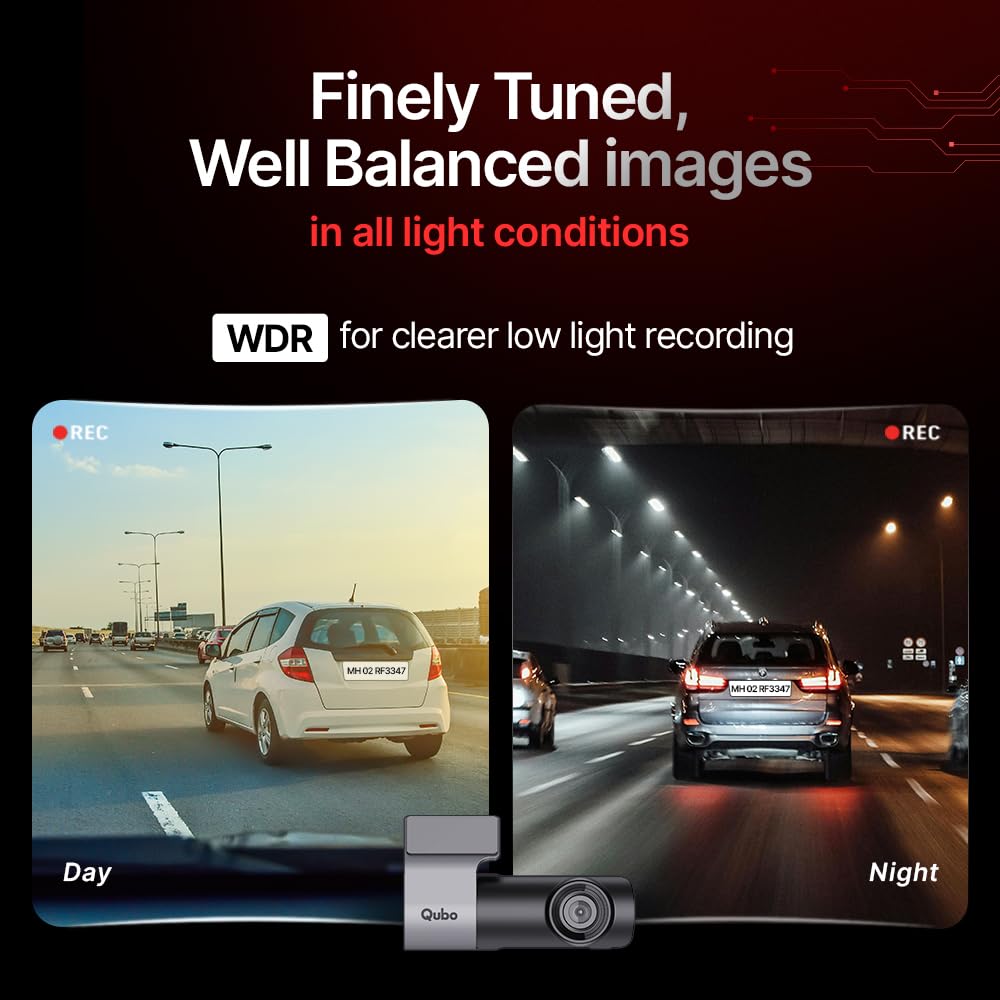 Qubo (2025 Edition) Car Dash Camera Pro 2K Resolution QHD Dash Cam from Hero Group | Made in India | USB Input | Wide Angle View