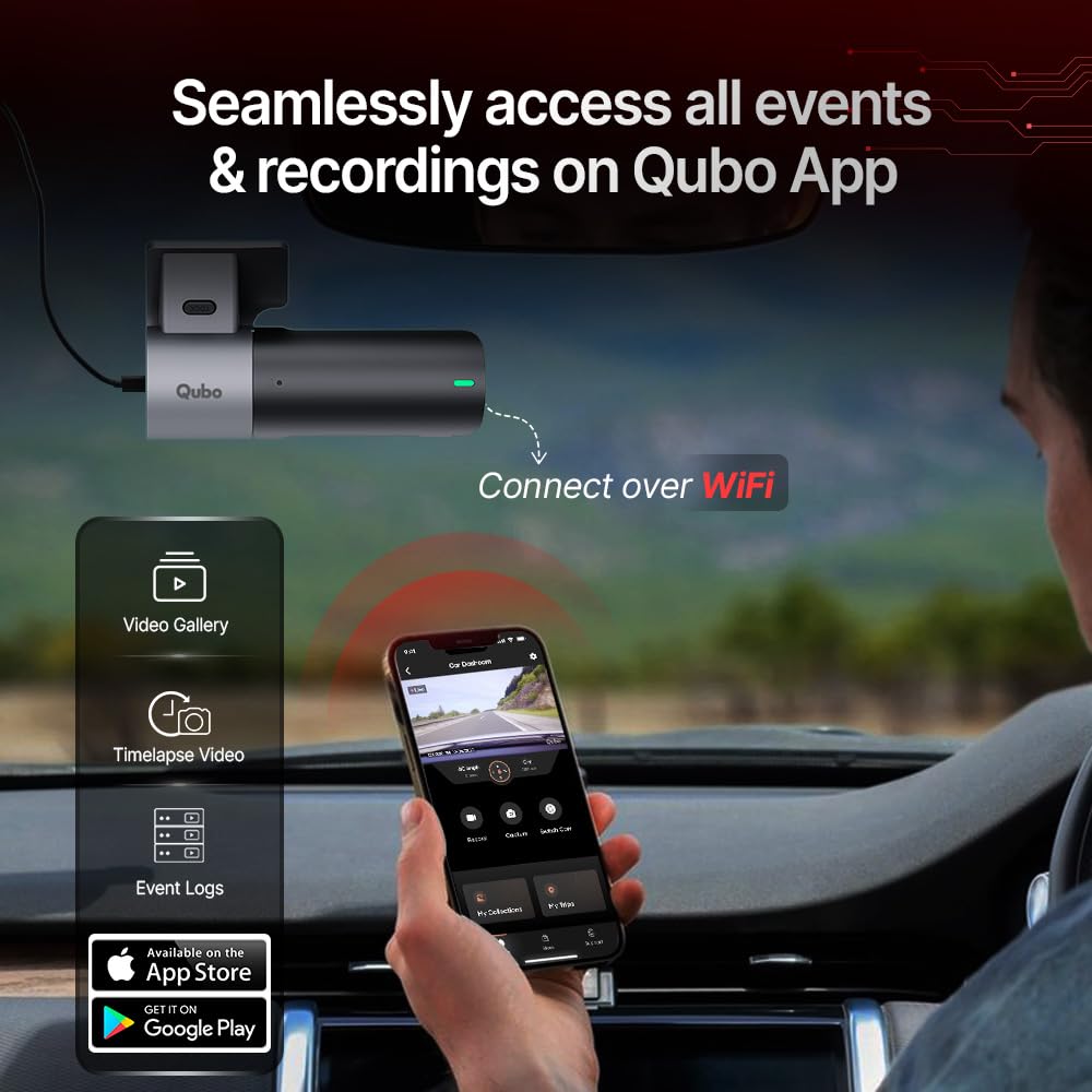 Qubo (2025 Edition) Car Dash Camera Pro 2K Resolution QHD Dash Cam from Hero Group | Made in India | USB Input | Wide Angle View