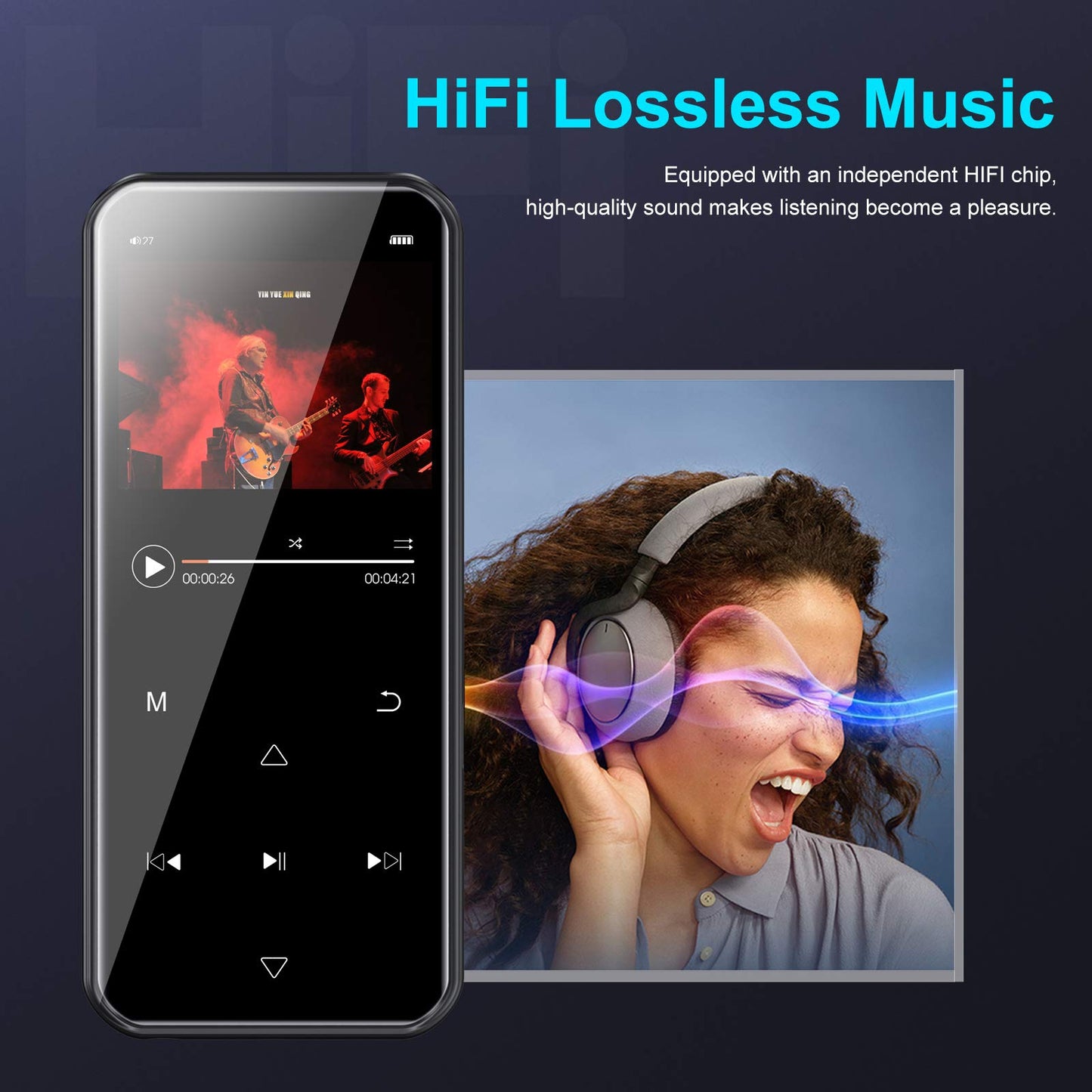 RUIZU D19, 32GB MP3 Player with Bluetooth 5.0 Max 32GB