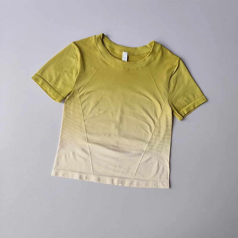 Women’s Quick-Dry Yoga Top – Lightweight Elastic Short Sleeve Sports Tee