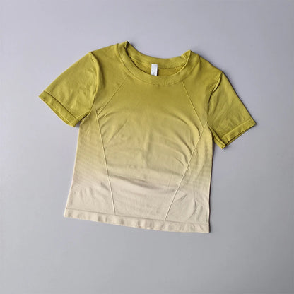 Women’s Quick-Dry Yoga Top – Lightweight Elastic Short Sleeve Sports Tee