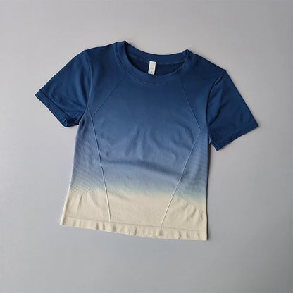 Women’s Quick-Dry Yoga Top – Lightweight Elastic Short Sleeve Sports Tee
