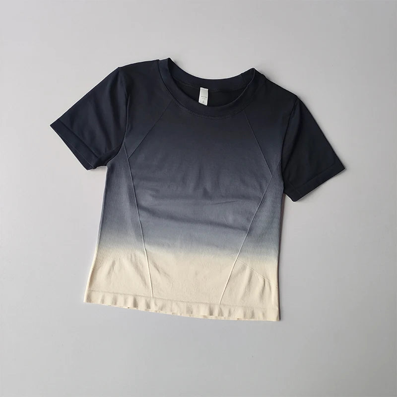 Women’s Quick-Dry Yoga Top – Lightweight Elastic Short Sleeve Sports Tee