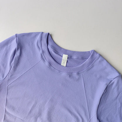 Women’s Quick-Dry Yoga Top – Lightweight Elastic Short Sleeve Sports Tee