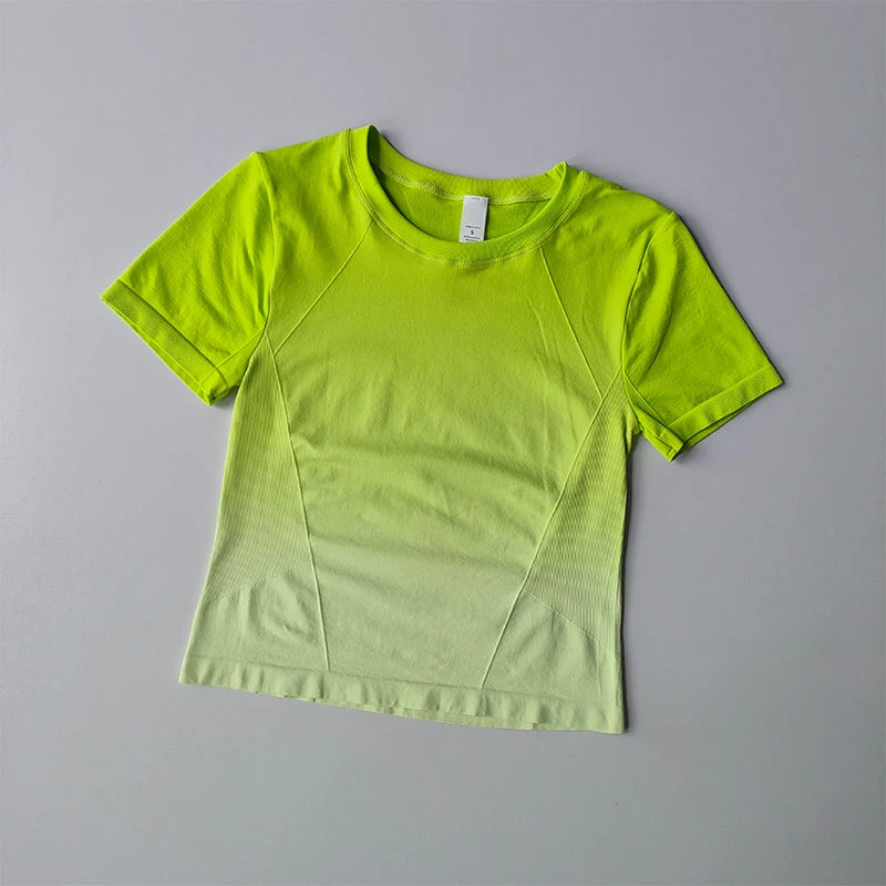 Women’s Quick-Dry Yoga Top – Lightweight Elastic Short Sleeve Sports Tee