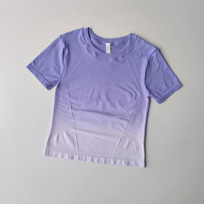 Women’s Quick-Dry Yoga Top – Lightweight Elastic Short Sleeve Sports Tee